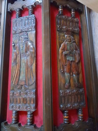 Barra de bar retro de madera y metal