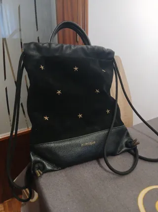 Mochila Mimique Piel y Ante Negra