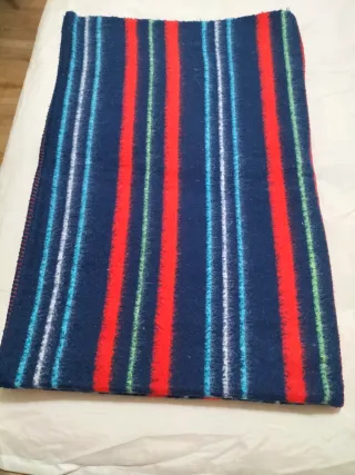 Lote 2 Mantas Rayas Azul Marino Cama 135