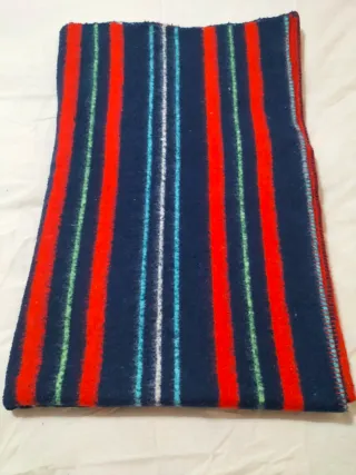 Lote 2 Mantas Rayas Azul Marino Cama 135