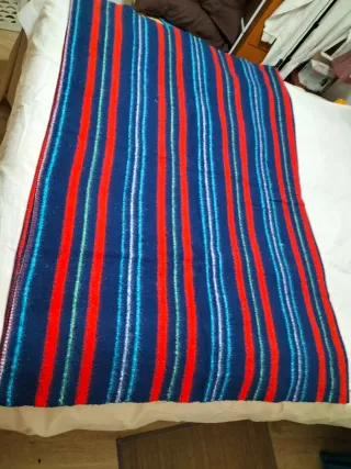Lote 2 Mantas Rayas Azul Marino Cama 135