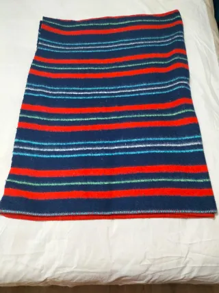 Lote 2 Mantas Rayas Azul Marino Cama 135