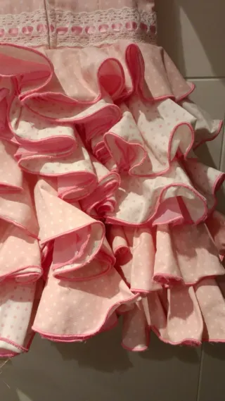 Vestido Flamenca Rosa Lunares