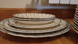 Vajilla La Cartuja de Sevilla Azul y Blanca