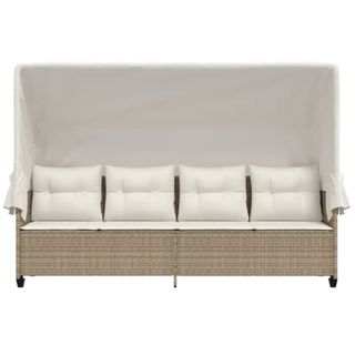 Sofá ratán con toldo ajustable