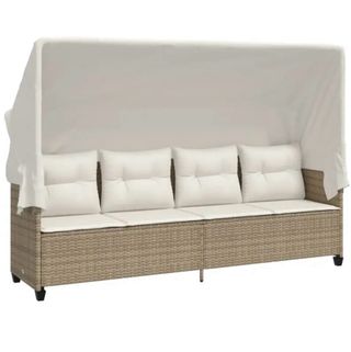 Sofá ratán con toldo ajustable