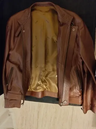 Chaqueta de piel ovino marrón XL