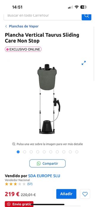Centro de planchado vertical Taurus 2500W
