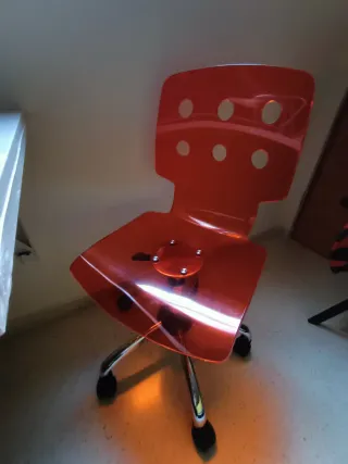 Silla Escritorio Metacrilato Roja