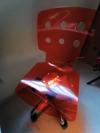 Silla Escritorio Metacrilato Roja