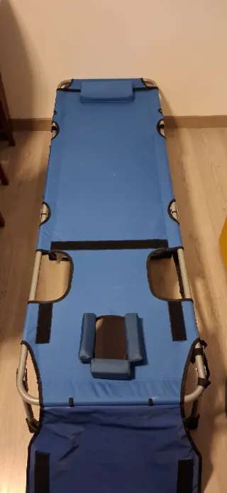 Tumbona plegable azul