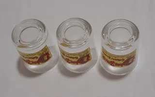 3 bicchierini liquore Strega in vetro