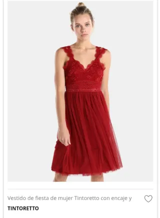 Vestido fiesta Tintoretto Talla 36 Rojo