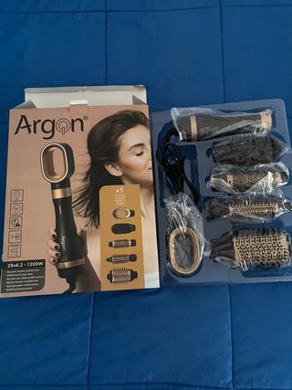 Secador Argon Multifunción Negro y Dorado