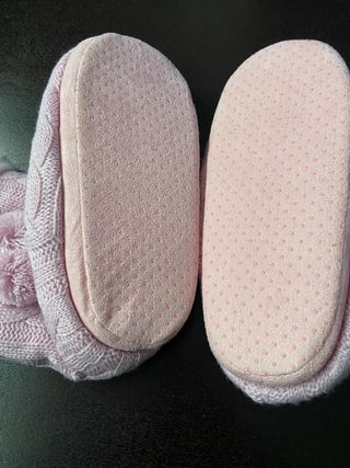 Ciabatte donna lana rosa con interno bianco nuove