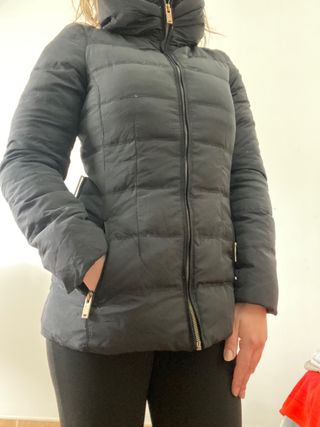 Abrigo Zara Basic Negro Mujer