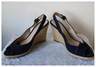 Zapatos cuña Massimo Dutti Talla 40 Azul