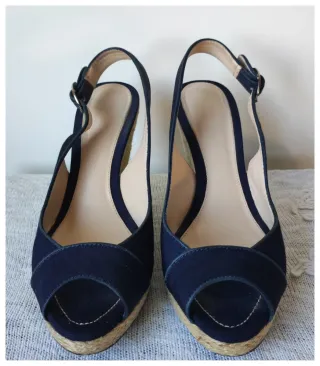Zapatos cuña Massimo Dutti Talla 40 Azul