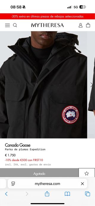 Parka Canada Goose Expedition Negra Talla L