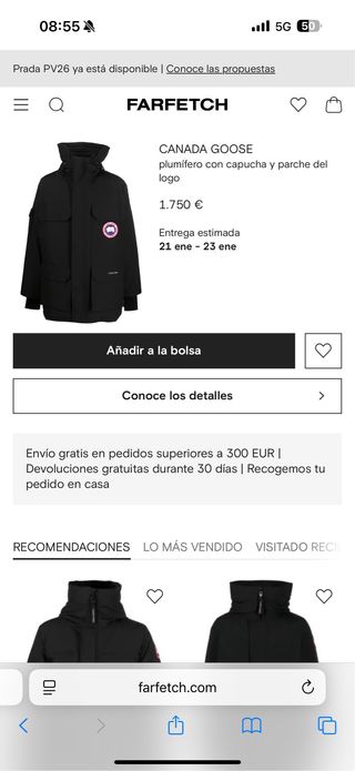Parka Canada Goose Expedition Negra Talla L