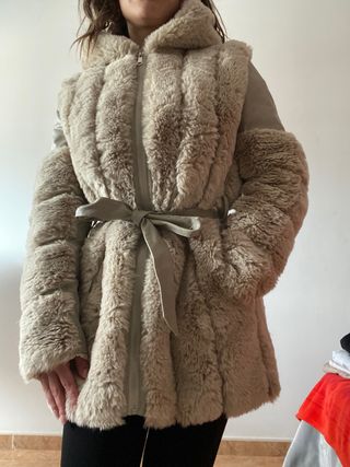 Abrigo 3/4 mujer beige