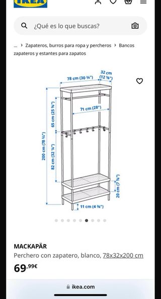 Perchero Metálico Blanco