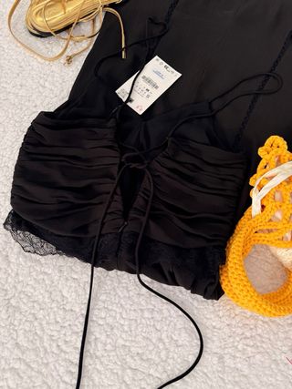 Vestido largo negro Zara