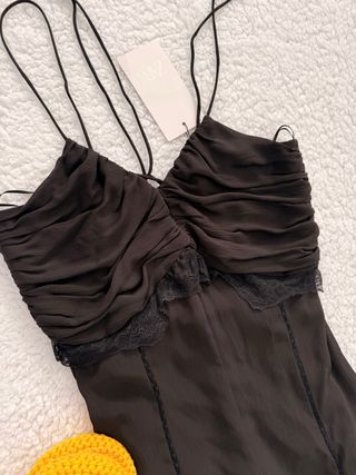 Vestido largo negro Zara