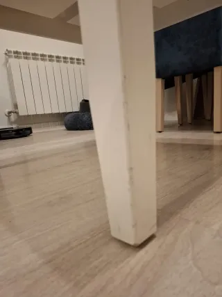 Mesa auxiliar madera y cristal