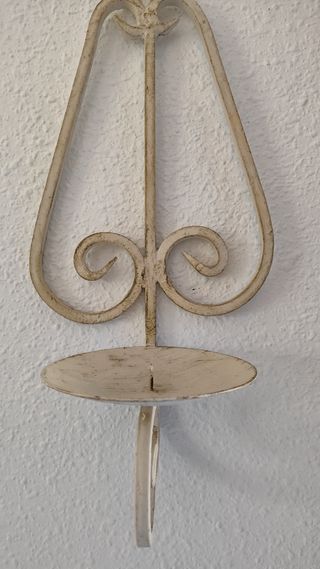 Candelabro de pared metal beige