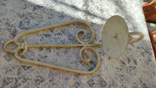 Candelabro de pared metal beige