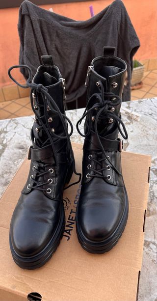 Stivaletti Janet Sport Pelle Neri