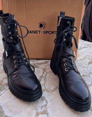 Stivaletti Janet Sport Pelle Neri