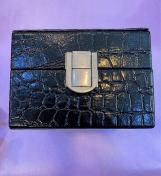 Porta orologi nero con coperchio trasparente