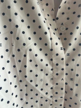 Camicetta Chanel Pois Nera Rosa