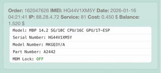 MacBook Pro 2021 M1 Pro 1TB