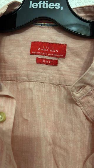 Camisa Zara Man Rosa Talla M