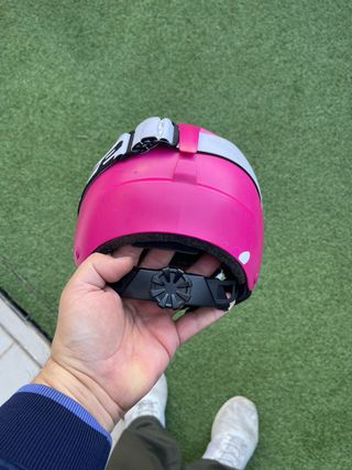 Casco de esquí con mascara Wedze rosa para niña.
