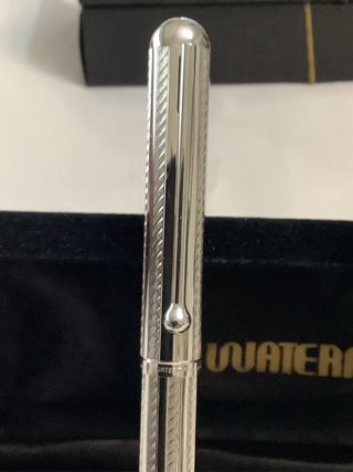 JUEGO PLUMA-BOLIGRAFO WATERMAN. PLAQUE DE PLATA.