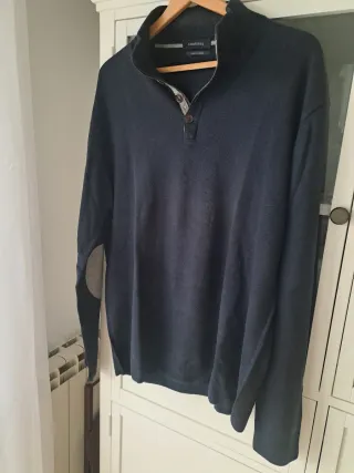 Jersey Cortefiel cuello mao azul marino