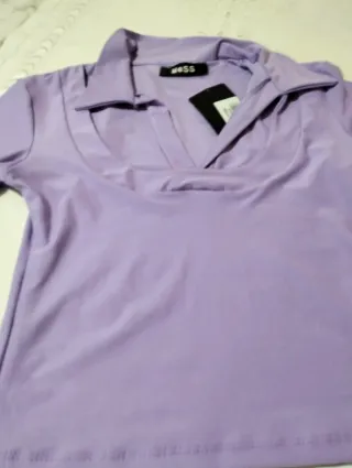 Maglia crop donna viola MASS taglia unica