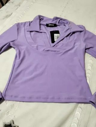 Maglia crop donna viola MASS taglia unica