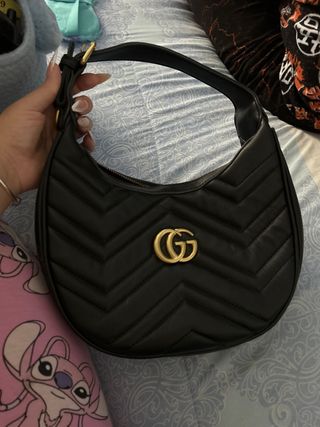 Borsa GG Marmont in pelle matelassé nera