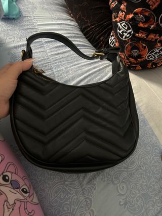 Borsa GG Marmont in pelle matelassé nera