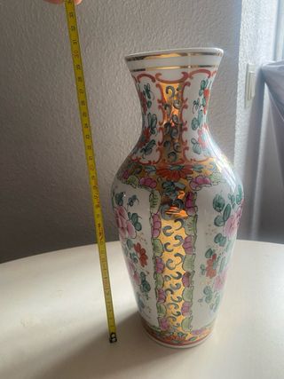 Jarrón Porcelana Estilo Chino Multicolor