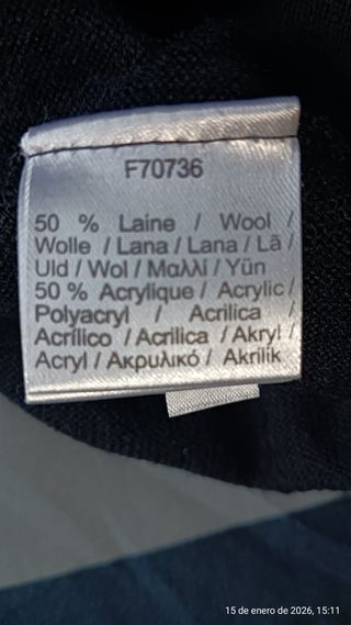 Jersey Lacoste Hombre Talla M Negro