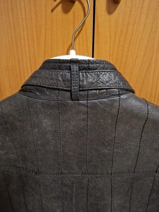 Giubbotto in pelle grigio taglia L