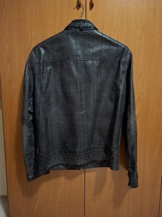 Giubbotto in pelle grigio taglia L