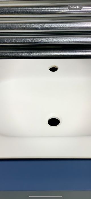 Lavabo d cerámica blanco y hierro negro SIN MUEBLE