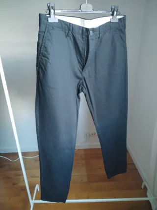 Pantalón Zara Regular Fit Algodón Negro Talla 44